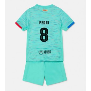 Barcelona Pedri Gonzalez #8 Tredje trøje Børn 2023-24 Kort ærmer (+ korte bukser)
